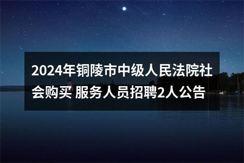 2024年铜陵市中级人民法院社会购买 服务人员招聘2人公告 图片
