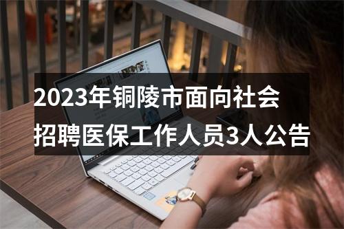 2023年铜陵市面向社会招聘医保工作人员3人公告 图片
