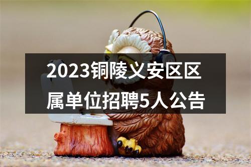 2023铜陵义安区区属单位招聘5人公告 图片