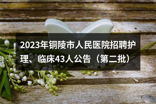 2023年铜陵市人民医院招聘护理、临床43人公告（第二批） 图片