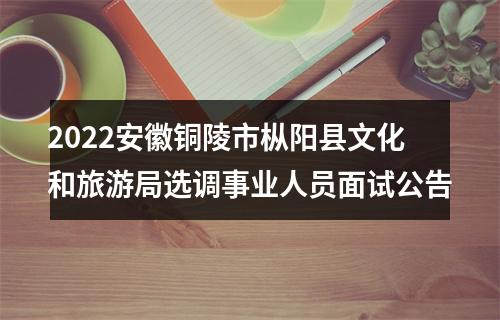 2022安徽铜陵市枞阳县文化和旅游局选调事业人员面试公告 图片